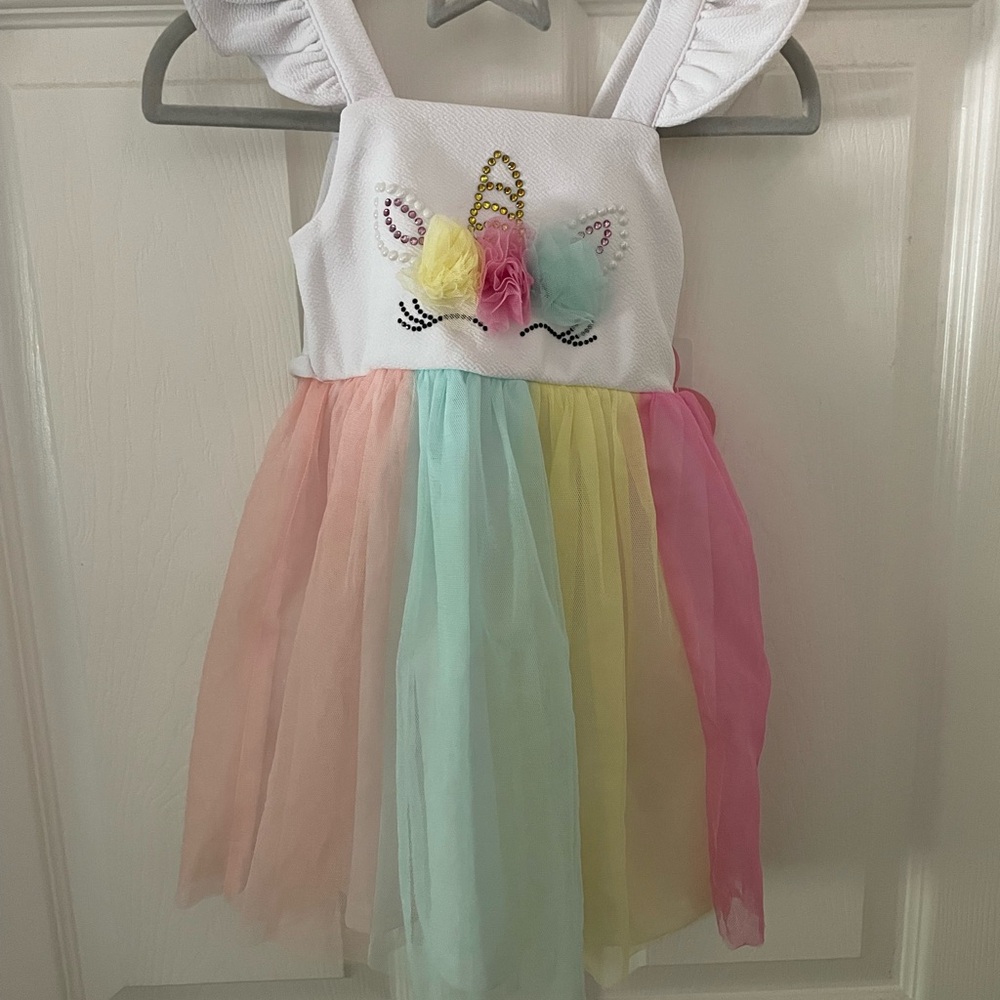 Youngland Unicorn Face Dress. Size 2T.